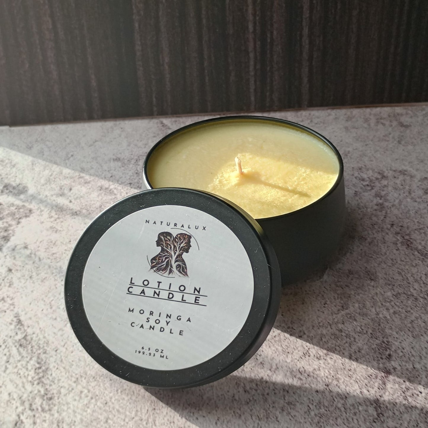Candle Lotion in a Tin Vessel with Soy wax mango butter and cashmere