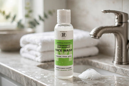 Naturalux Life Lemongrass and Rosehip Face Wash – Moringa Powered, 4 fl oz bottle