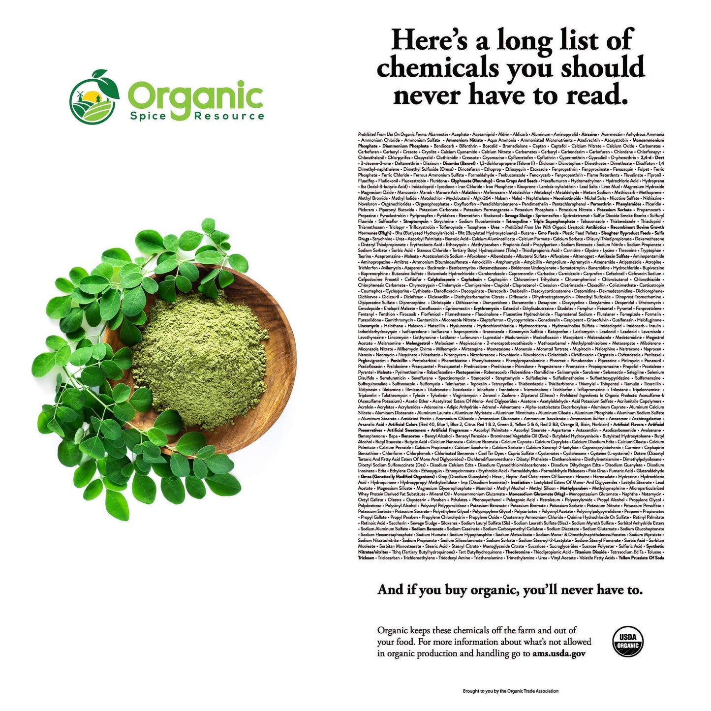 Organic Moringa Powder - USDA Organic