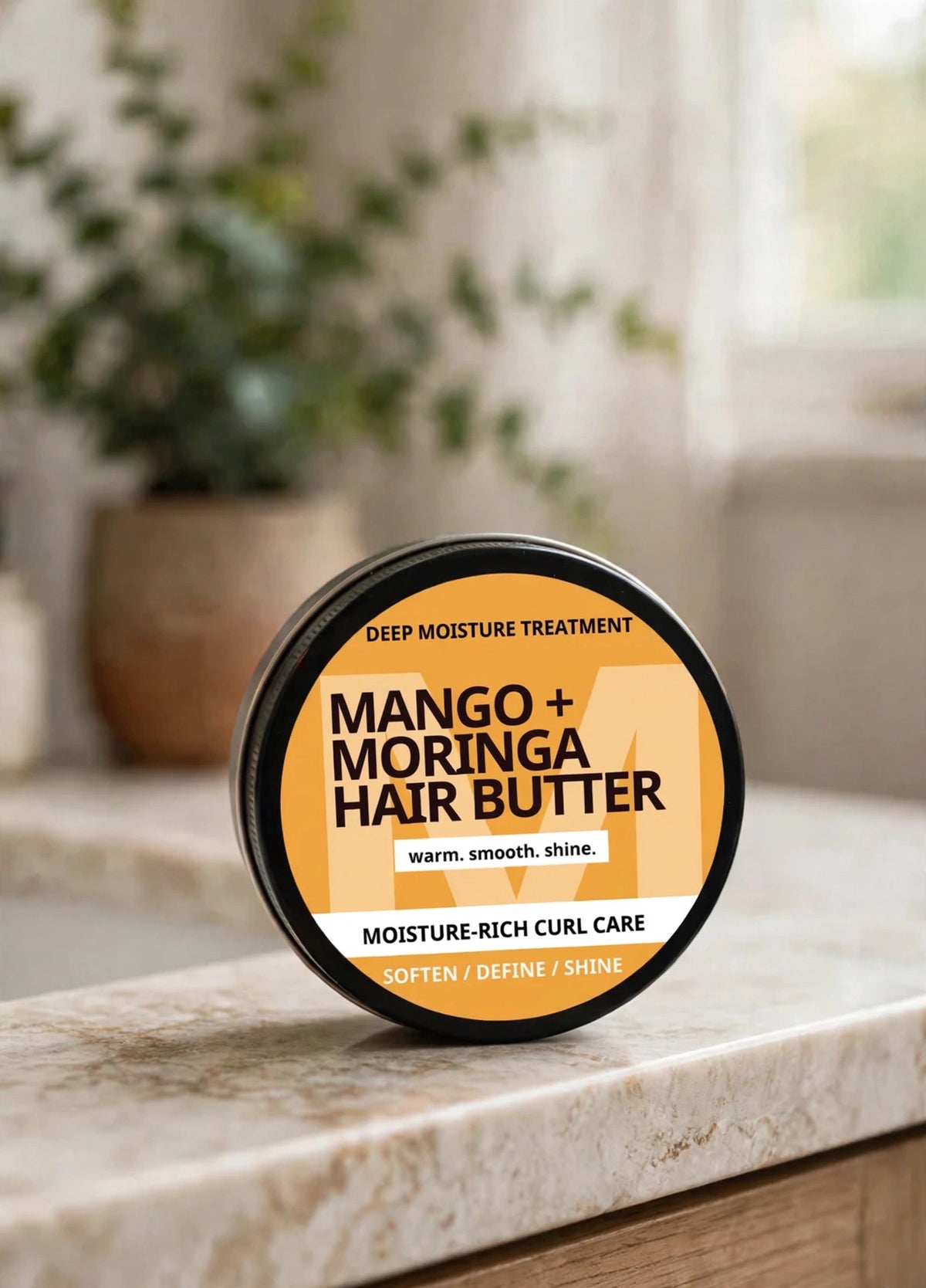 Mango & Moringa Hair Butter – Deep Moisture Treatment for Strong, Shiny, Frizz-Free Hair
